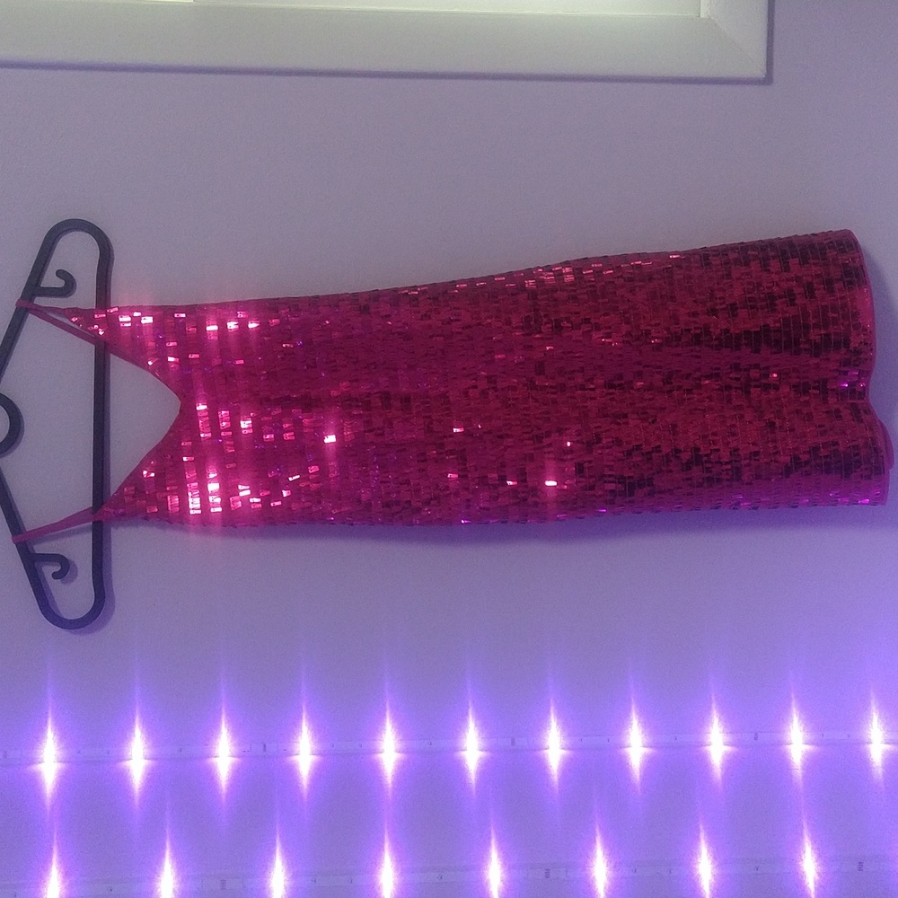 A hot pink sequined dress Size S from Shein Has not been used